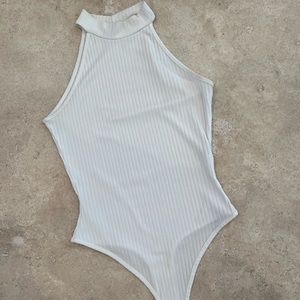 White ribbed bodysuit